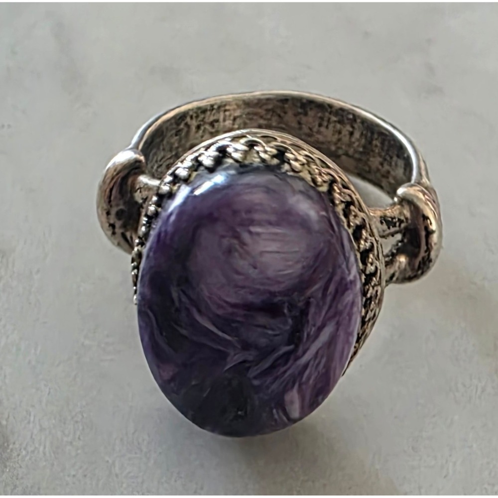 Jay King DTR Sterling Silver 925 Purple Charoite Gemstone Ring Stamped